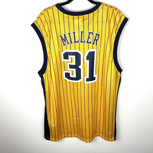 Vintage Deadstock Indiana Miller #31 Jersey NBA Reebok EUC Size XL Gold Blue - Picture 5 of 5